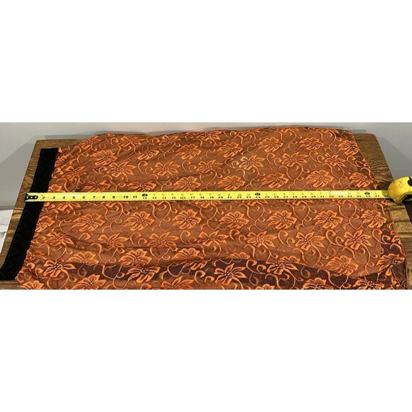 Lularoe Women’s Small Lucy Long Maxi Skirt Floral Lace Orange Fall Full Length - Picture 4 of 9